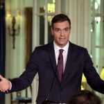 El presidente del Gobierno, Pedro Sánchez, durante la rueda de prensa que ha ofrecido hoy en la residencia del embajador en Nueva York. EFE/Ballesteros