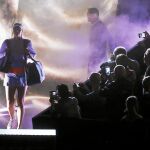 Sharapova, en su entrada en la central de Stuttgart para su reaparición