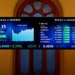 Paneles informativos de la Bolsa / Foto. Efe