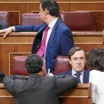 Rafael Hernando, Fernando Martínez-Maillo, Javier Maroto, entre otros, ayer en la bancada popular en el Congreso