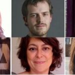 De izquierda a derecha, Clara Serra, Loreto Arenillas, Pablo Padilla, Cristina Castillo y César Mendoza. Debajo, Jazmín Beirak, Sarah Bienzobas, Olga Abasolo, Letizia Sánchez y Emilio Delgado, que dimitió el lunes.