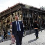 José Luis Martínez-Almeida, al término de la entrevista con LA RAZÓN.