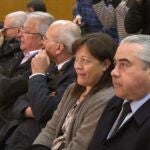 Fidel Pallerols (d), junto al resto de acusados en el caso Pallerols, durante el juicio