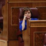 Soraya Sáenz de Santamaría, en el Congreso/Foto: C. Pastrano