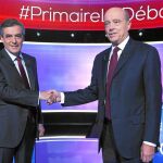 Alain Juppé y François Fillon, antes del debate de anoche