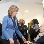 La consejera Alicia García en su última visita a un Centro de Día de la provincia de León
