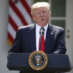 Donald J. Trump durante su intervención en la que anunciado que Estados Unidos abandona el Acuerdo del Clima de París