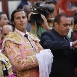 David Mora, en el callejón de Las Ventas, el pasado sábado