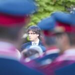 Puigdemont, en el acto de inauguración de la sede central de los Mossos en Sabadell en octubre de 2016