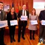 El presidente de la Diputación de Valladolid, Jesús Julio Carnero, junto a los diputados Alberto Collantes, Natividad Casares, Henar González y Alberto Magdaleno