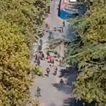 Pelea entre Bukaneros y Boixos Nois en Vallecas. Foto: Twitter @david_dbb