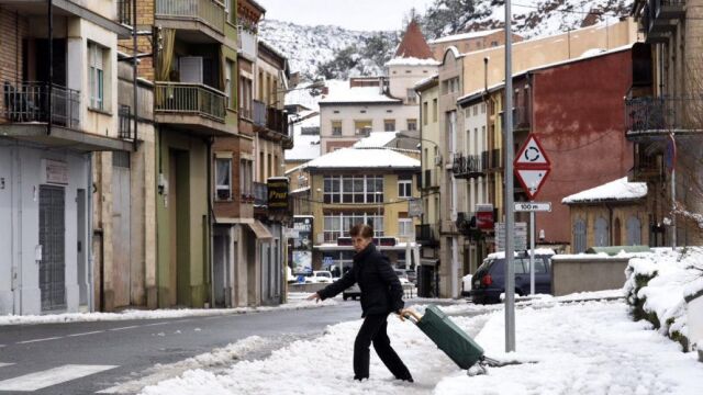 15 centímetros de nieve en el pueblo de Ponts