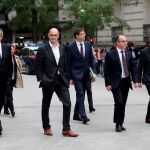 Los exmiembros del Govern (de izda. a dcha.) Joaquín Forn, Raül Romeva, Jordi Turull y Josep Rull, en una imagen de archivo