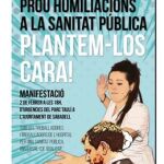El cartel de la manifestación en el que se abofetea al conseller de Salud