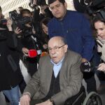 El expresidente del Palau de la Música Félix Millet, a su llegada a la Ciutat de la Justicia