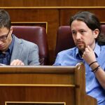 Iglesias, en la tribuna de oradores