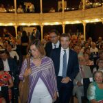 El doctor especialista en Cirugía Plástica, Reparadora y Estética Ramón Calderón Nájera, junto al alcalde de Palencia, Alfonso Polanco; y a la presidenta de la Diputación, Ángeles Armisén ,llega al teatro Principal en el XXIII Día del Palentino Ausente