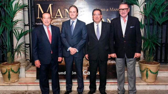Curro Romero, José Enrique Moreno, Antonio Pulido y Carlos Herrera / Foto: Toromedia