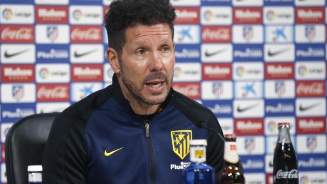 El entrenador del Atlético de Madrid, el argentino Diego Simeone