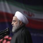 Rohani, ayer, en la plaza Azadi
