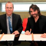 El consejero delegado de Globalia, Javier Hidalgo, y Amiran Applebaum, director de la Autoridad de Innovación Tecnológica de Israel