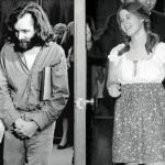Charles Manson (octubre, 1970) y Dianne Lake (agosto, 1971), tras prestar declaración en la Corte de California
