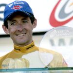 Roberto Heras, tras proclamarse vencedor por cuarta vez de la Vuelta ciclista a España