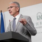 El portavoz del Ejecutivo andaluz, Miguel Ángel Vázquez, ayer tras el Consejo de Gobierno