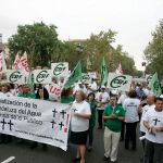 Las protestas laborales no faltaron en la antigua Agencia Andaluza del Agua (Foto: Manuel Olmedo)