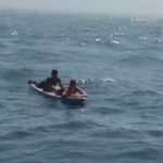 Los dos inmigrantes que han llegado a Tarifa en una tabla de windsurf