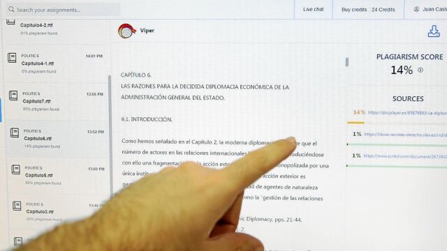 LA RAZÓN ha recurrido al software Viper para examinar la tesis doctoral de Pedro sánchez y ha detectado un porcentaje de plagio del 14%