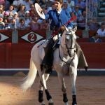 El rejoneador Sergio Galán, en una de sus actuaciones de la presente temporada
