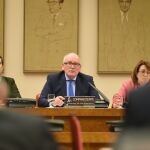El vicepresidente primero de la Comisión Europea, Frans Timmermans, comparece ante la Comisión Mixta para la UE, en sesión que se celebra en el Congreso