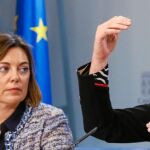 Las consejera Pilar del Olmo y la portavoz de la Junta, Milagros Marcos, explican los acuerdos del Consejo de Gobierno