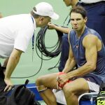 Nadal fue tratado en su partido de semifinales contra Del Potro / Efe