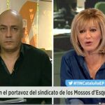 Momento de la entrevista realizada por el portavoz de los Mossos d'Esquadra, David Miquel, en Espejo Público