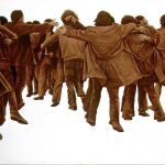 El cuadro «El Abrazo» de Genovés se ha convertido en icono de la reconciliación tras el franquismo