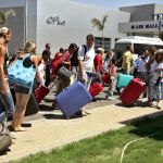 Turistas rusos en el aeropuerto de Sharm el-Sheikh, en el Mar Rojo.