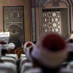 El jequeAhmed al Tayeb durante su discurso en presencia del papa