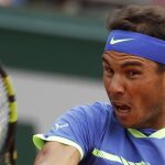 Rafa Nadal, en un momento del encuentro contra Carreño