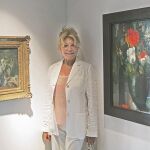 La baronesa, en la presentación del Espacio Carmen Thyssen en 2012, en el monasterio de Sant Feliu de Guíxols, una muestra temporal con 53 obras de los siglos XIX y XX de su propiedad