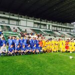 Gómez del Pilar, Encabo y Eugenio de Mora, en el partido benéfico de Toledo