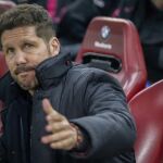 El entrenador del Atlético de Madrid Diego Simeone, durante el partido