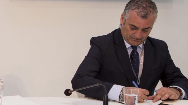 El consejero, Javier Carnero, ayer en una jornada del Salón Aeronáutico de Le Bourget, al Norte de París