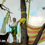 Manifestantes independentistas se reunían frente a la cárcel de Lledoners, en Barcelona, el pasado mes de septiembre