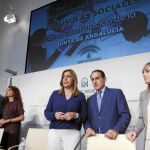 La presidenta Susana Díaz y la consejera María Jesús Montero, junto a Carbonero, González de Lara y Carmen Castilla