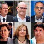 Oriol Junqueras, Joaquim Forn, Raül Romeva, Jordi Turull, Josep Rull, Carles Mundó, Carmen Forcadell, Meritxell Borrás, Dolors Bassa y Santiago Vila/ Efe