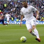 El delantero francés del Real Madrid Karim Benzema en el partido ante el Atlético de Madrid