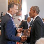 Felipe VI saluda al presidente estadounidense, Barack Obama, en la Asamblea General de las Naciones Unidas