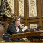 La alcaldesa ayer durante el pleno municipal.